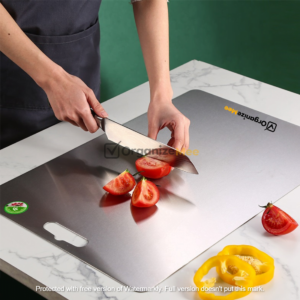 OrganizeMee Extra Large stainless Steel Chopping Board Cutting,Food-Grade Chopping Cutting Slicing Serving Cut Board for Fruits Vegetables Meat Cheese Pizza Dough for Chefs Kitchen /50 x31 cm X 1.5 MM Thick