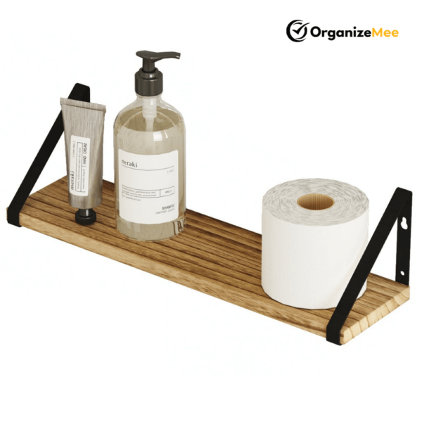 16 Inch Pine Wood Floating Shelf For Wall , With Black Metal Brackets Wall Decor (L 16″ X 5″ Shade Walnut QTY 1) Black Brackets