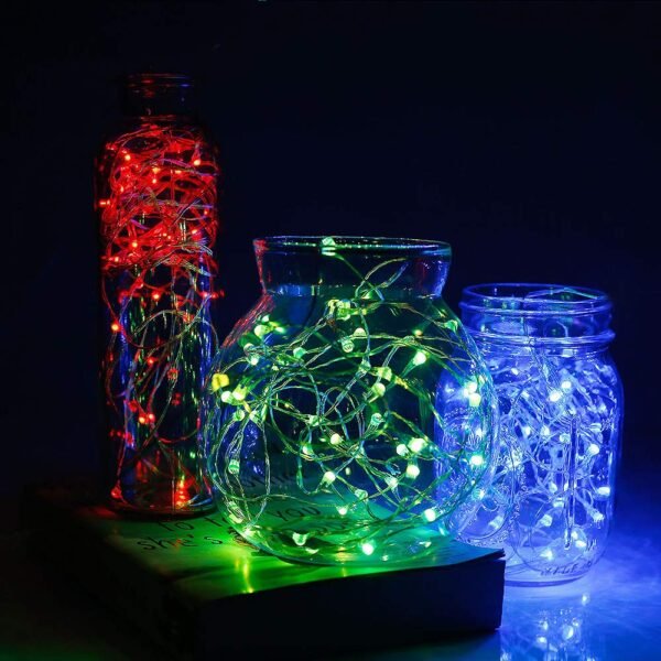 RGB LED Copper Wire String Lights with Remote Controller and Timer IP65 Waterproof 16 Colors 4 Modes 10 Meters