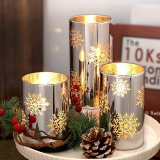 Led Glass flickering candle