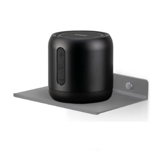 Metal Small Wall Mounted Shelves,Bluetooth Speaker,Wi-Fi Camera Stand Corner Floating Shelf for Living Room & Bedroom,Home Decor Items Plant Pot mounting Racks [15.5 X12.5Cm] Qty 1 (Grey)