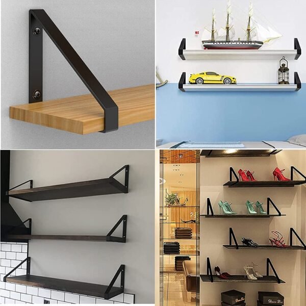 Metal Angle support for floating shelf BLACK Qty 2