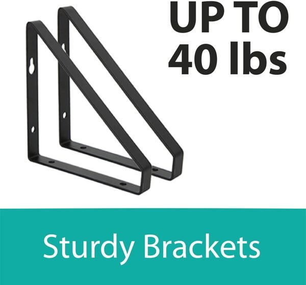 Metal Angle support for floating shelf BLACK Qty 2