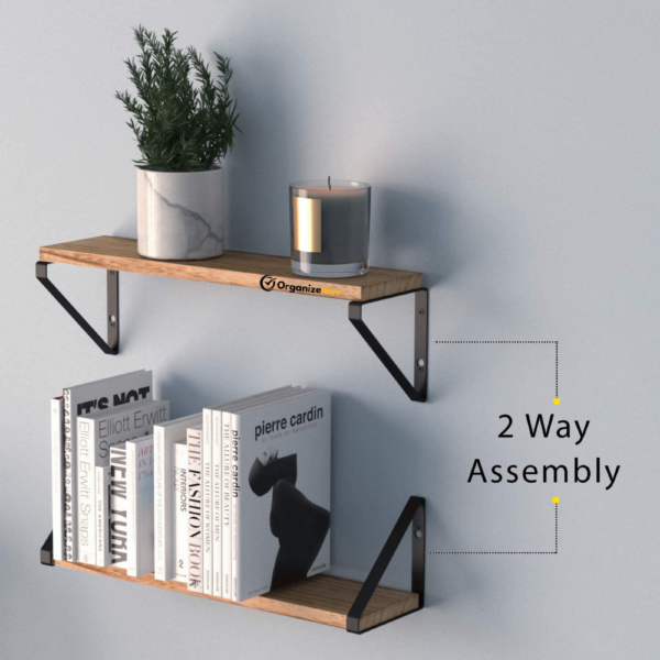 Metal Angle support for floating shelf BLACK Qty 2