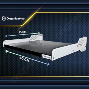 Size 60 Cmx 55cm Microwave Oven Wall Mount Stand for Decorative Kitchen,air Fryer,OTG,Mixer Stand 25 to 30 L,,Heavy Duty Alloy Steel,with Hooks & Anchor Bolt (Single Stage White & Black)