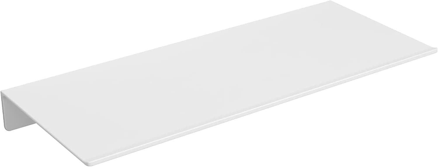 OrganizeMee - 9 inch Metal Small Wall Mounted Shelves,Bluetooth Speaker,Wi-Fi Camera Stand Corner Floating Shelf for Living Room & Bedroom,Showpiece Organizer,Home Decor Items Plant Pot mounting Racks (White)